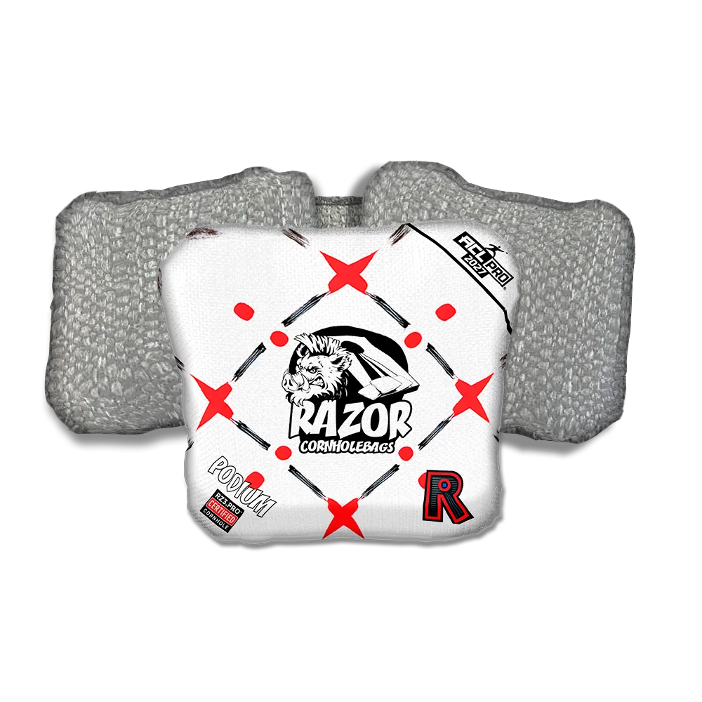 Podium PRO Four Corners Silver Back Cornhole Bags