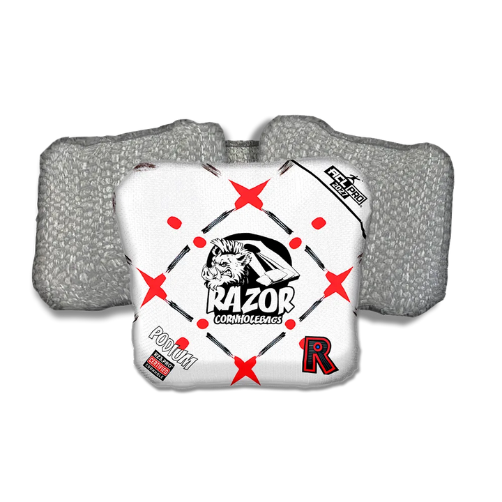 Podium PRO Four Corners Silver Back Cornhole Bags