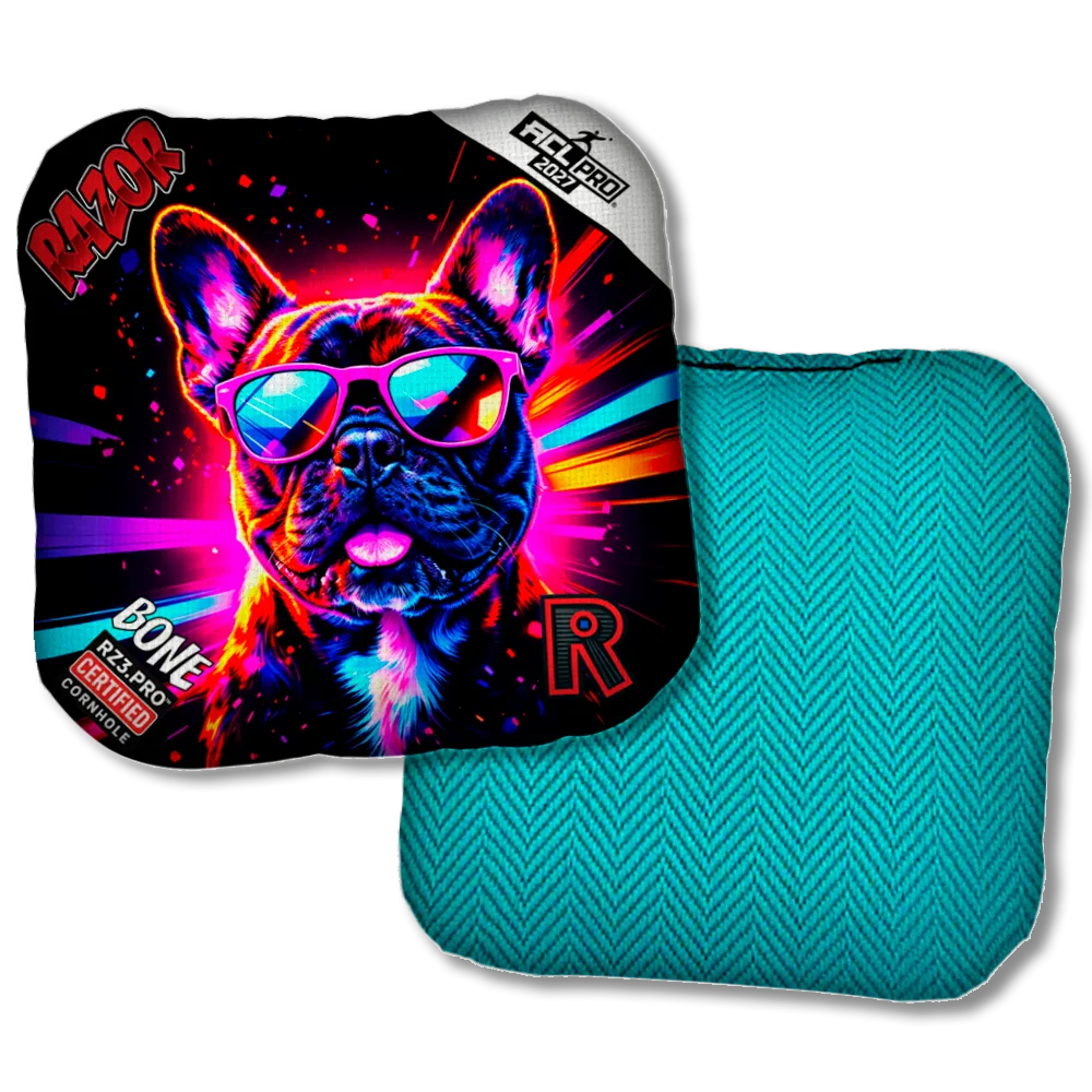 Bone PRO Frenchie Party Animals Teal Back Product View