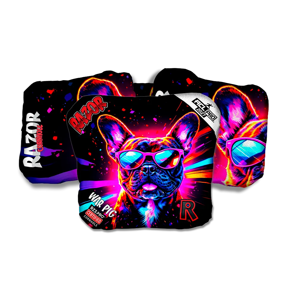 War Pig PRO Frenchie Party Animals Cornhole Bags