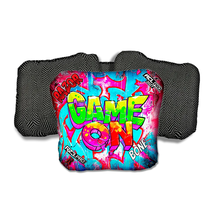 Bone PRO Game On Black Back Cornhole Bags