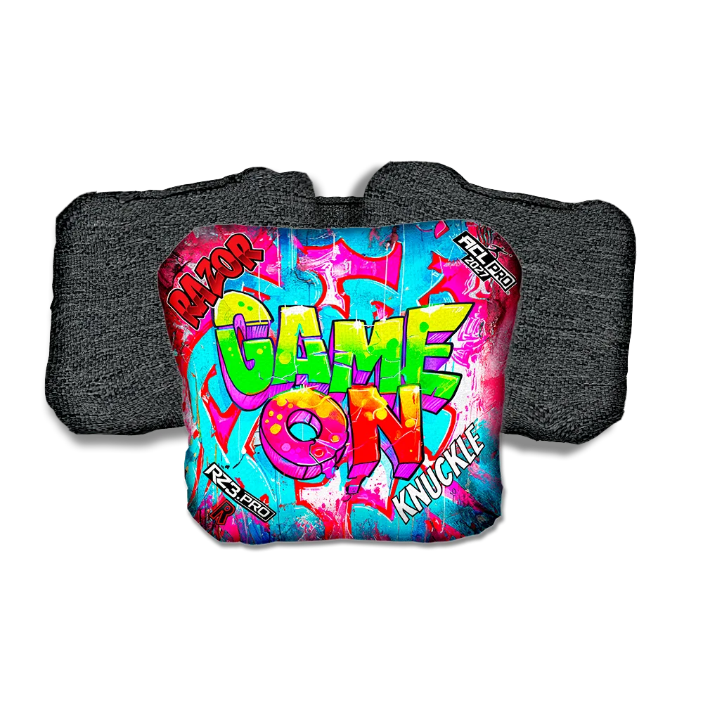 Knuckle PRO Game On Black Back Cornhole Bags
