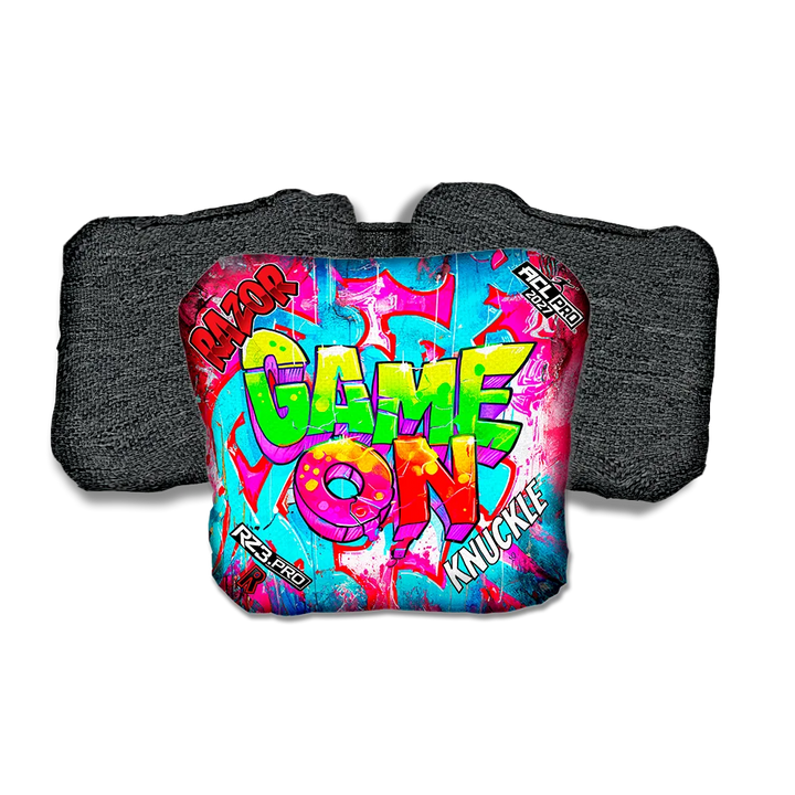 Knuckle PRO Game On Black Back Cornhole Bags