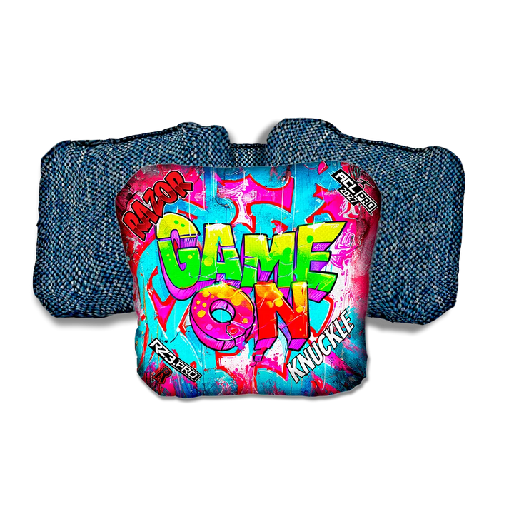 Knuckle PRO Game On Blue Back Cornhole Bags