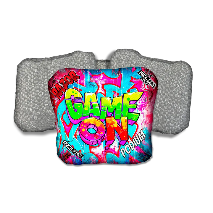 Podium PRO Game On Silver Back Cornhole Bags