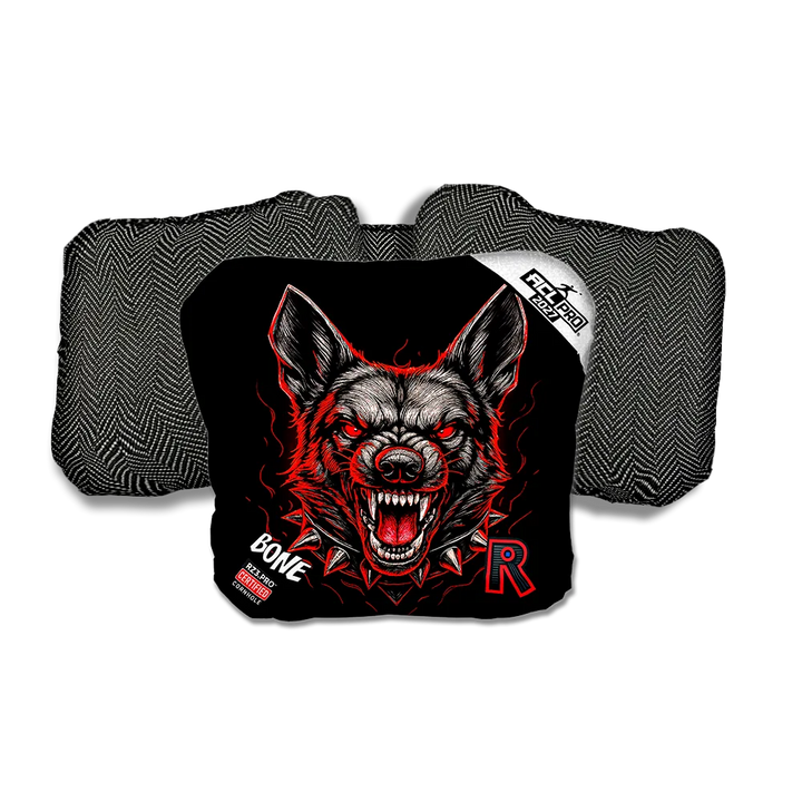 Bone PRO German Shepard Black Series Black Back Cornhole Bags