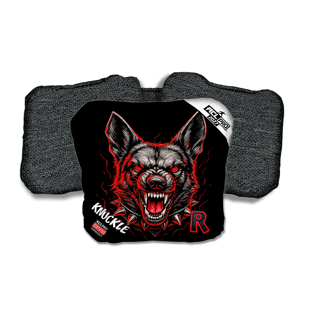 Knuckle PRO German Shepard Black Series Black Back Cornhole Bags