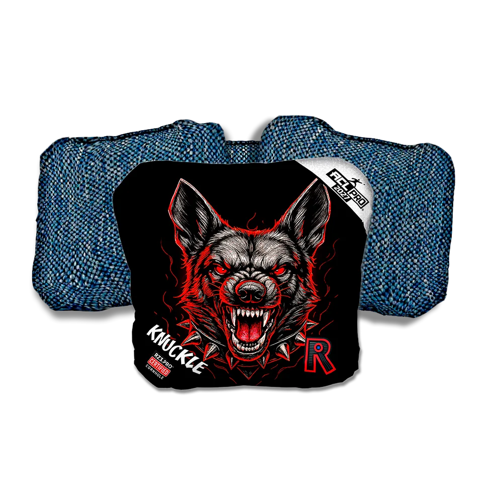 Knuckle PRO German Shepard Black Series Blue Back Cornhole Bags
