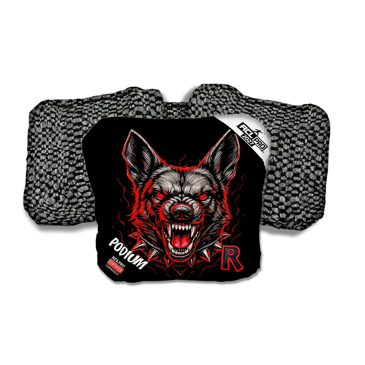 Podium PRO German Shepard Black Series Black Back Cornhole Bags