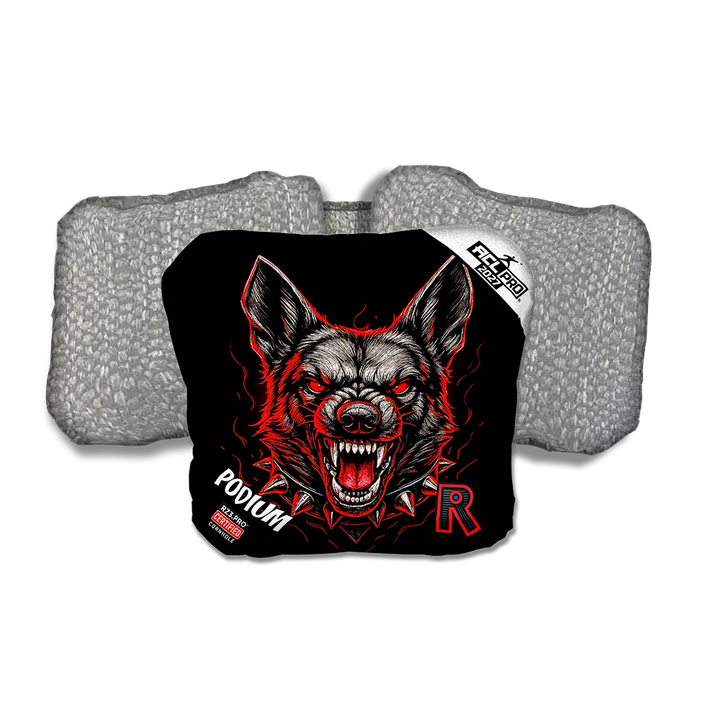 Podium PRO German Shepard Black Series Silver Back Cornhole Bags