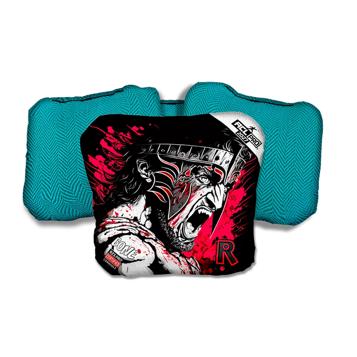 Bone PRO Gladiator Black Series Teal Back Cornhole Bags