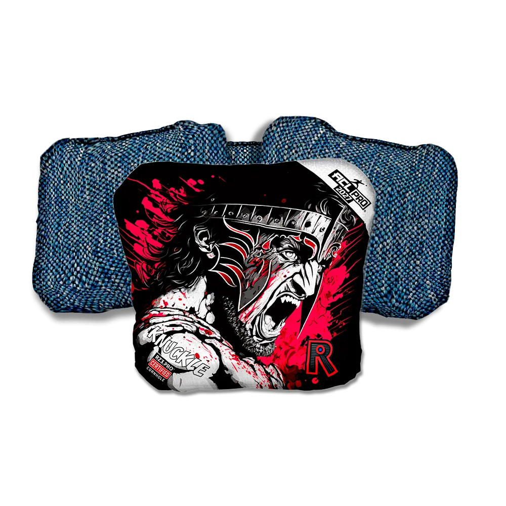 Knuckle PRO Gladiator Black Series Blue Back Cornhole Bags