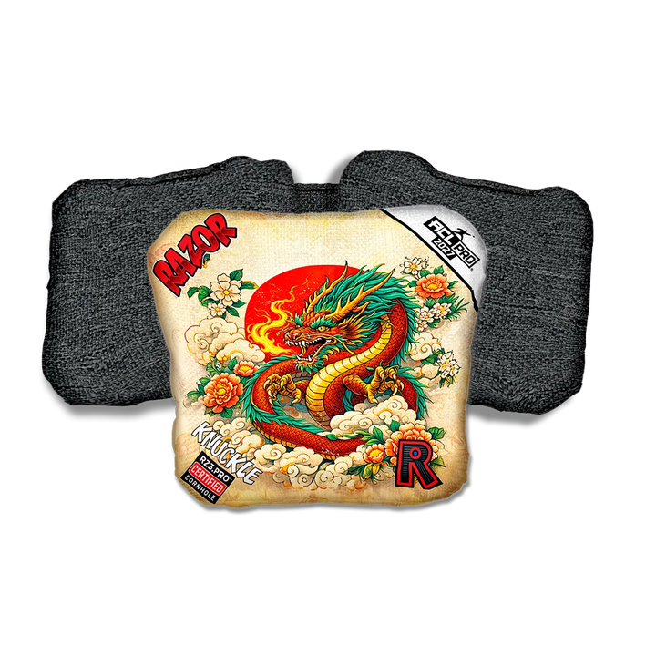 Knuckle PRO Good Fortune Black Back Cornhole Bags
