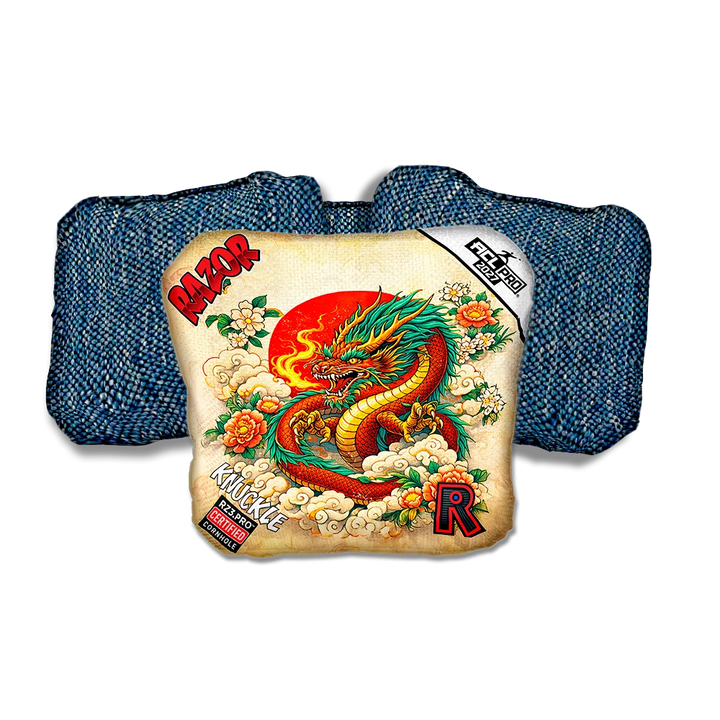 Knuckle PRO Good Fortune Blue Back Cornhole Bags