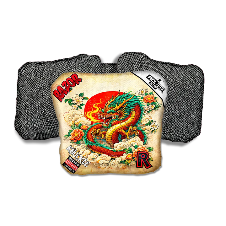 Knuckle PRO Good Fortune Gray Back Cornhole Bags