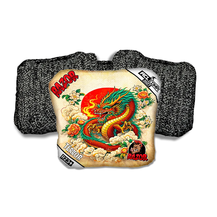 Terror COMP Good Fortune Black Back Cornhole Bags