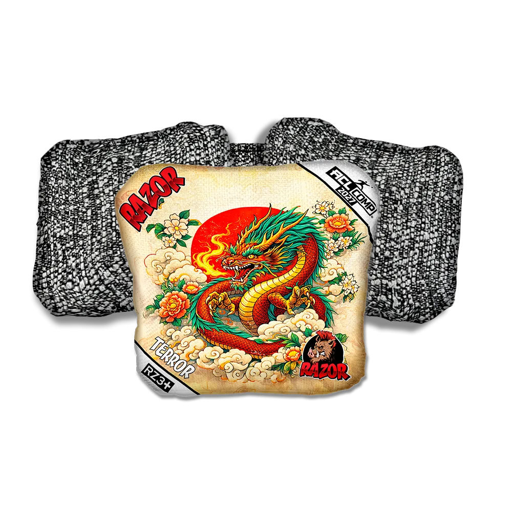 Terror COMP Good Fortune Salt Pepper Back Cornhole Bags