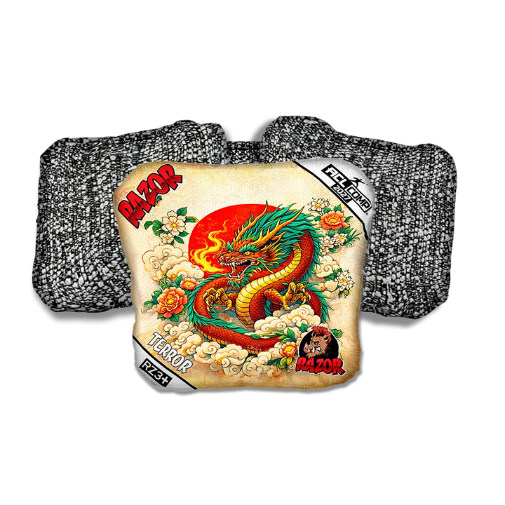 Terror COMP Good Fortune Salt Pepper Back Cornhole Bags