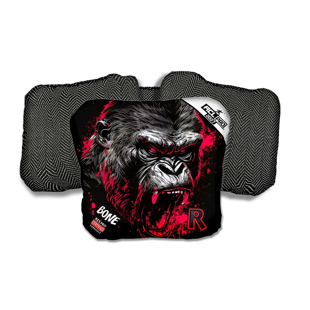 Bone PRO Gorilla Black Series Black Back Cornhole Bags