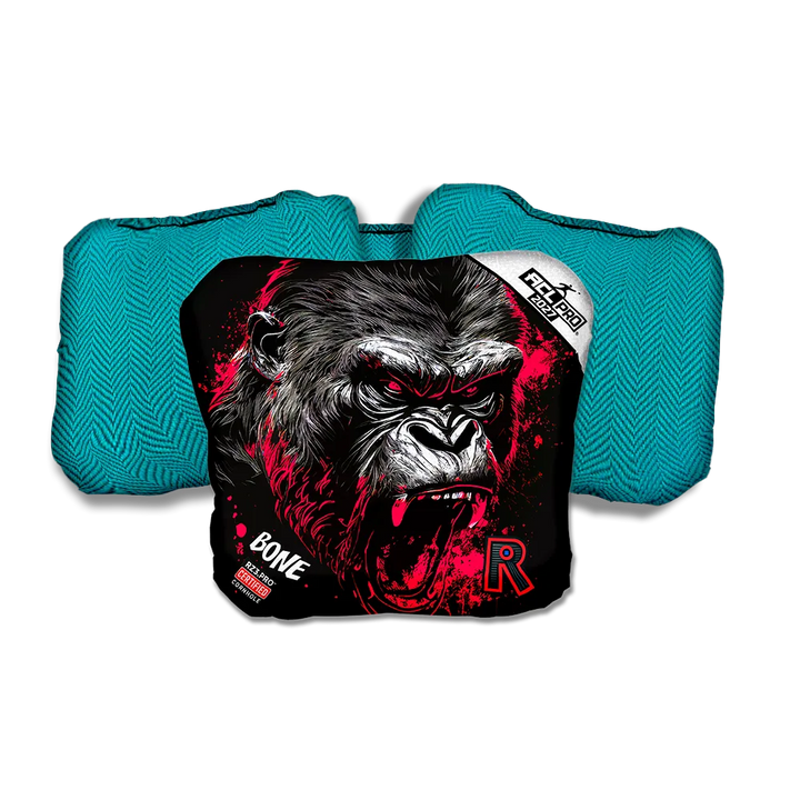 Bone PRO Gorilla Black Series Teal Back Cornhole Bags