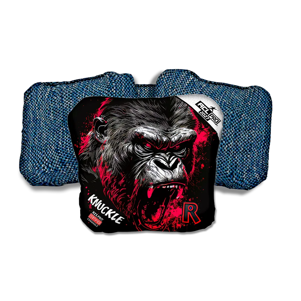 Knuckle PRO Gorilla Black Series Blue Back Cornhole Bags