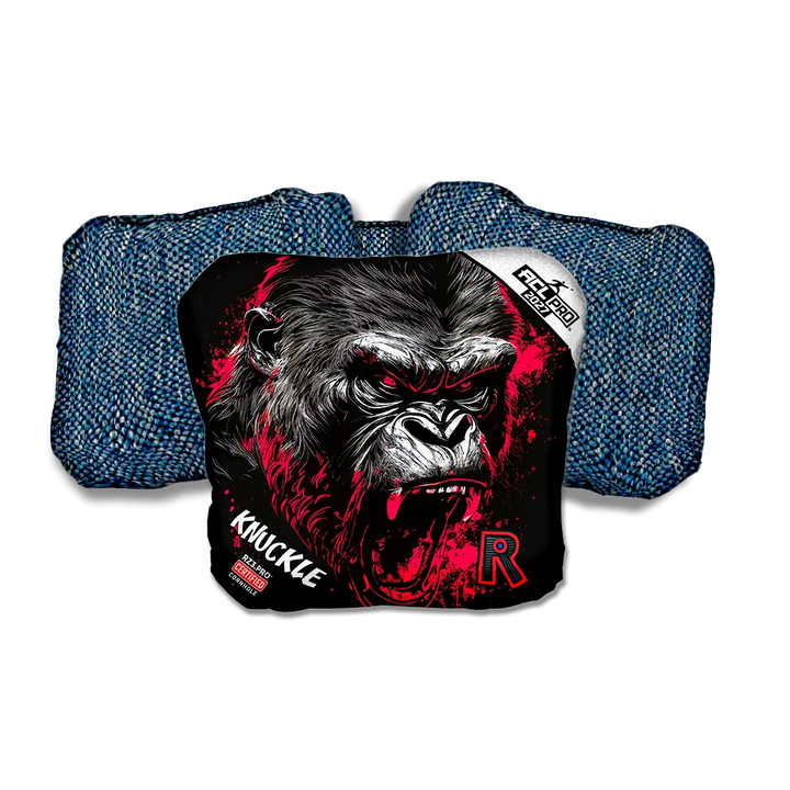Knuckle PRO Gorilla Black Series Blue Back Cornhole Bags