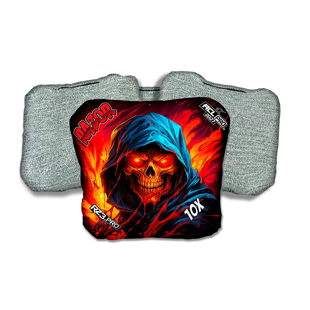 10 X PRO Grim Reaper Light Back Cornhole Bags
