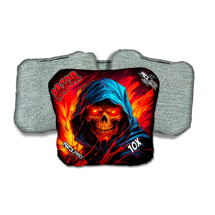 10 X PRO Grim Reaper Light Back Cornhole Bags