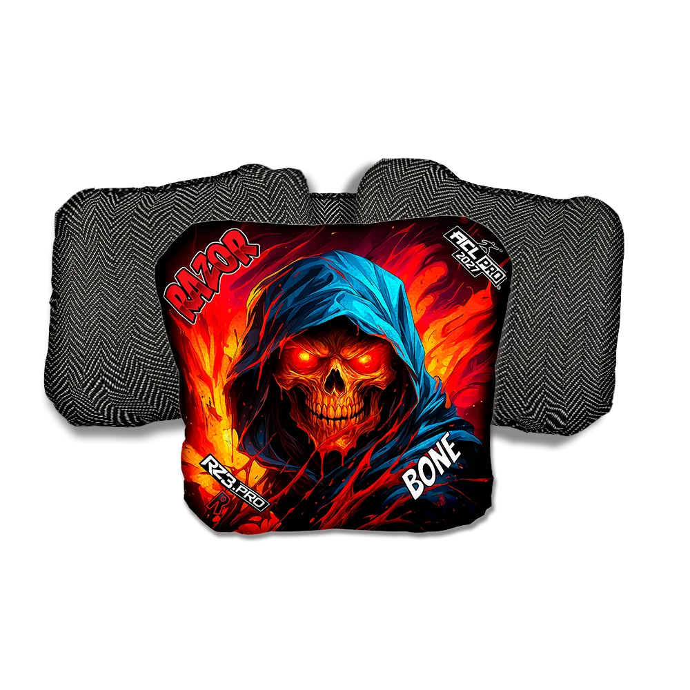 Bone PRO Grim Reaper Black Back Cornhole Bags