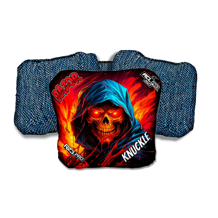 Knuckle PRO Grim Reaper Blue Back Cornhole Bags
