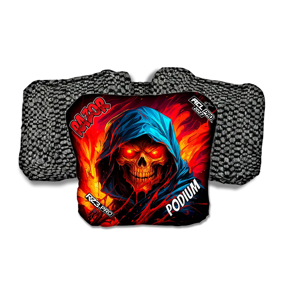 Podium PRO Grim Reaper Black Back Cornhole Bags