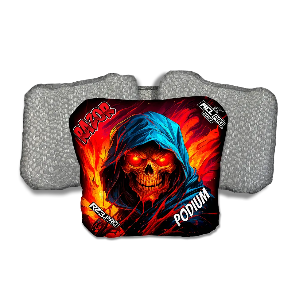 Podium PRO Grim Reaper Silver Back Cornhole Bags