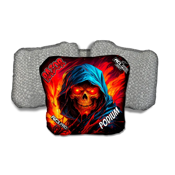 Podium PRO Grim Reaper Silver Back Cornhole Bags