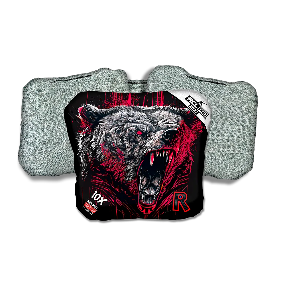 10 X PRO Grizzly Black Series Light Back Cornhole Bags