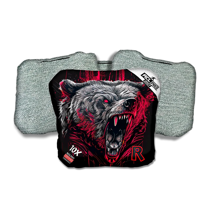 10 X PRO Grizzly Black Series Light Back Cornhole Bags