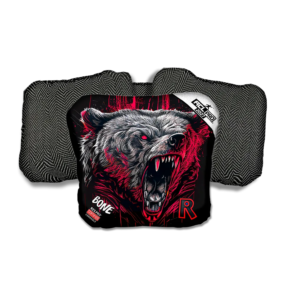 Bone PRO Grizzly Black Series Black Back Cornhole Bags