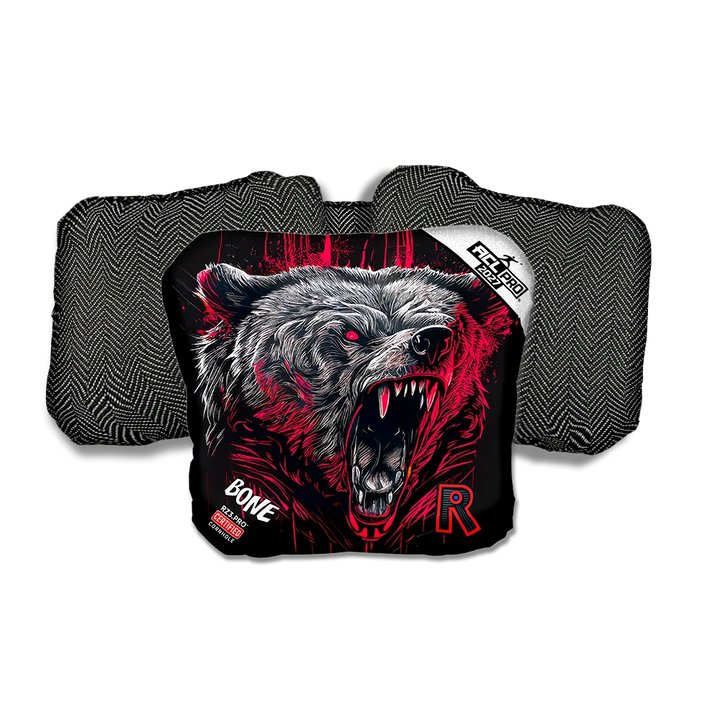 Bone PRO Grizzly Black Series Black Back Cornhole Bags