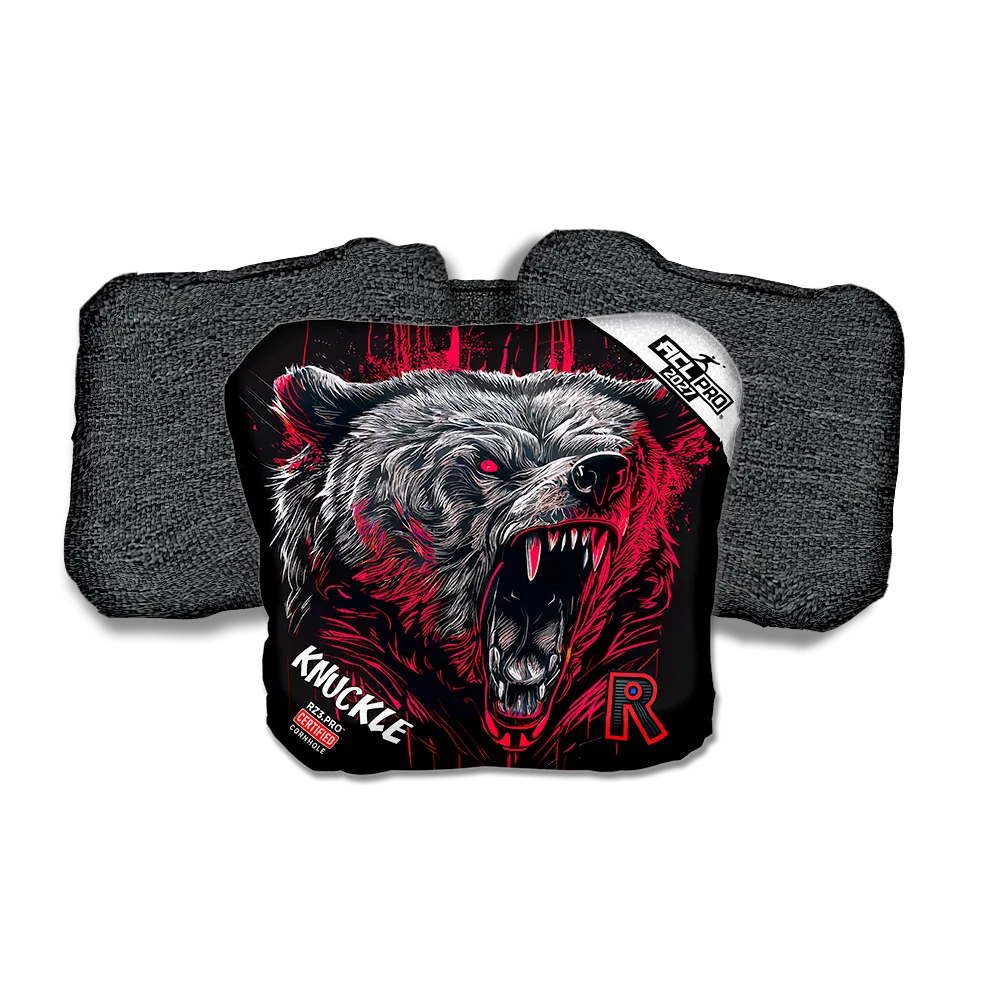 Knuckle PRO Grizzly Black Series Black Back Cornhole Bags