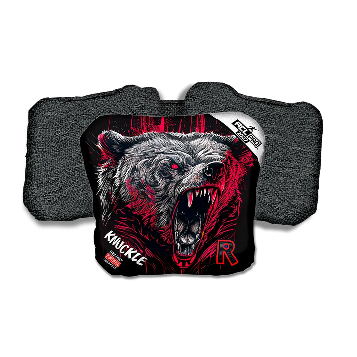 Knuckle PRO Grizzly Black Series Black Back Cornhole Bags