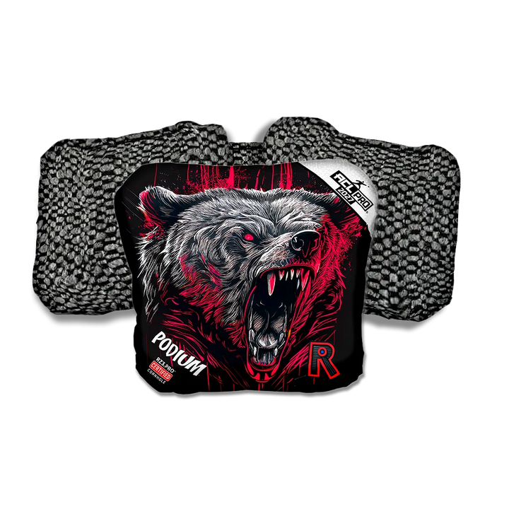 Podium PRO Grizzly Black Series Black Back Cornhole Bags