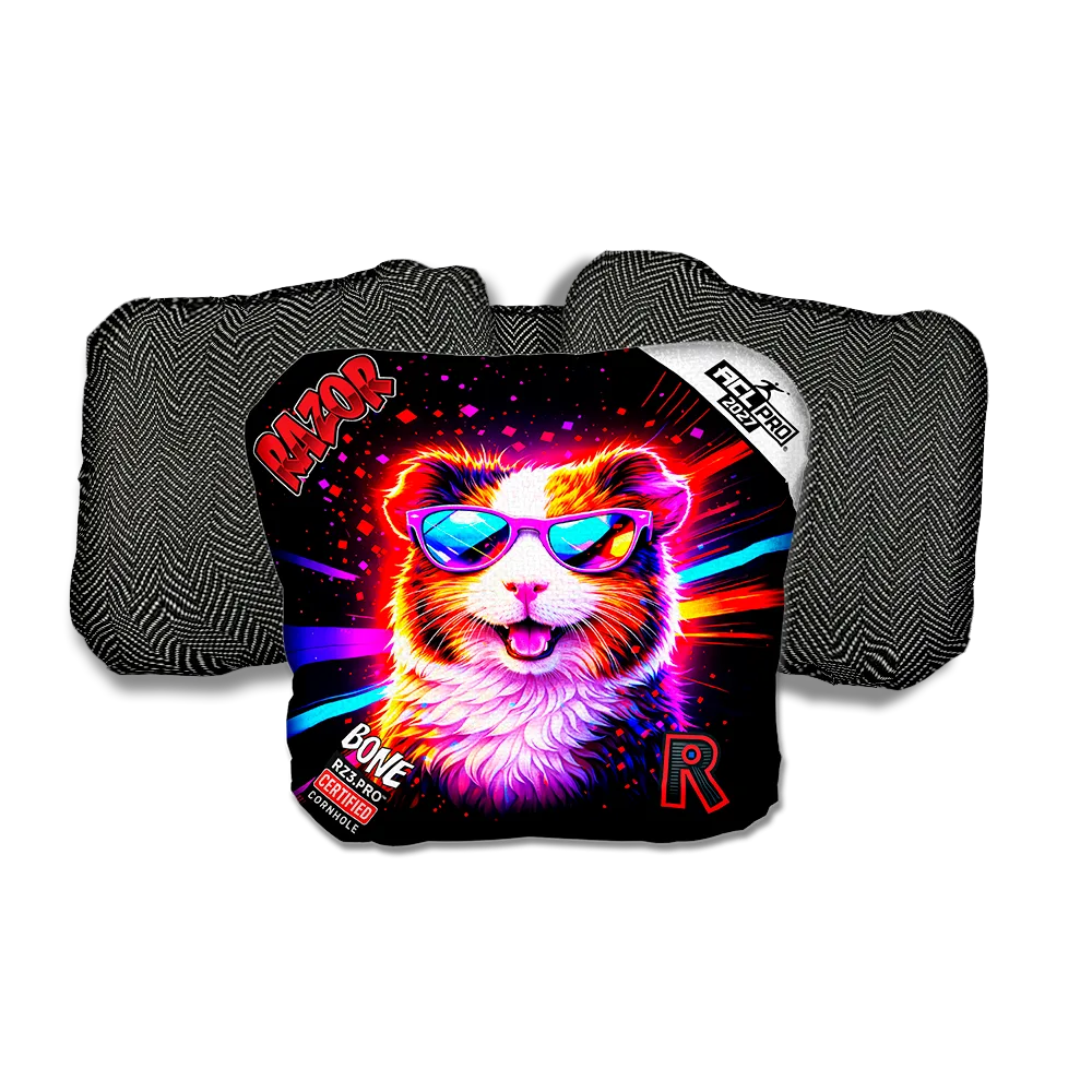 Bone PRO Guineapig Party Animals Black Back Cornhole Bags