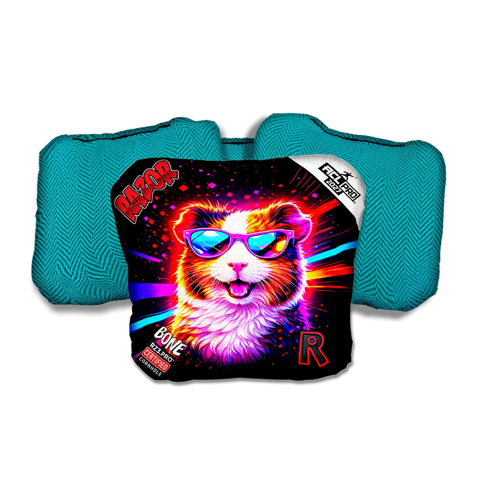 Bone PRO Guineapig Party Animals Teal Back Cornhole Bags
