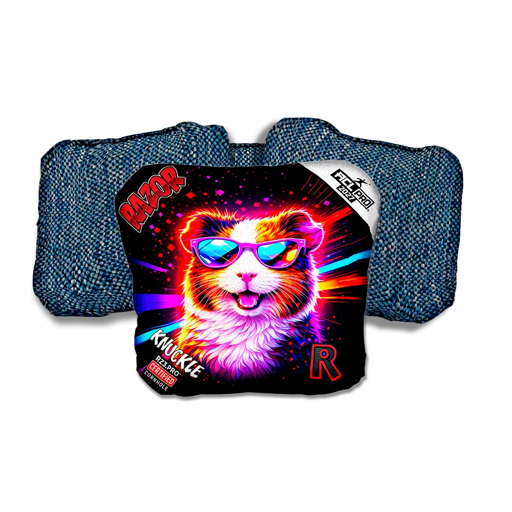 Knuckle PRO Guineapig Party Animals Blue Back Cornhole Bags