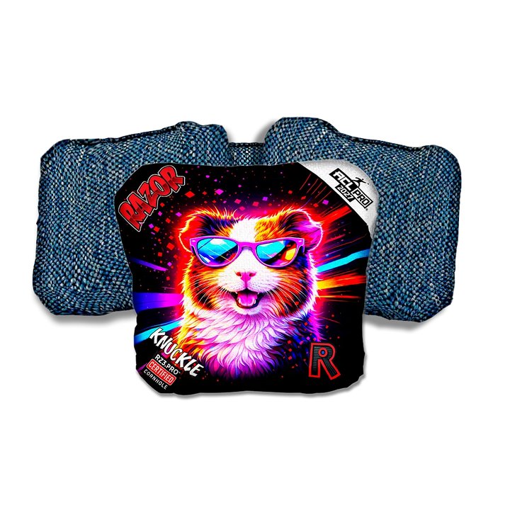 Knuckle PRO Guineapig Party Animals Blue Back Cornhole Bags