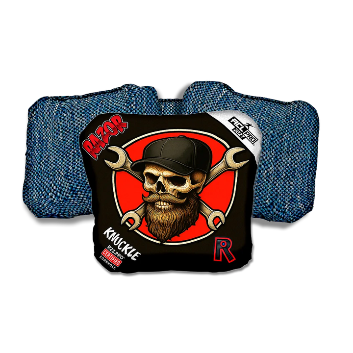 Knuckle PRO Hardline Blue Back Cornhole Bags