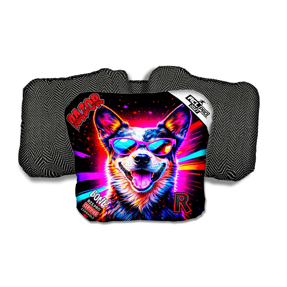 Bone PRO Healer Party Animals Black Back Cornhole Bags