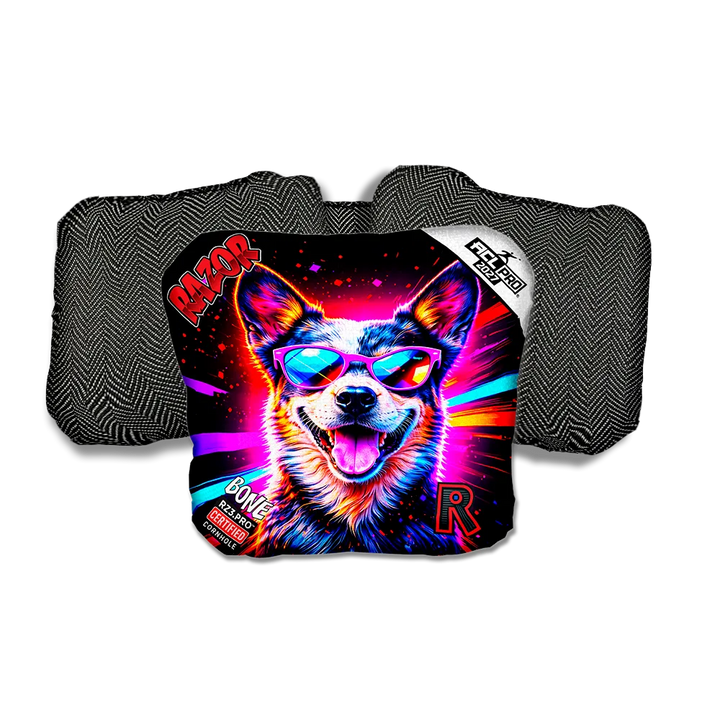 Bone PRO Healer Party Animals Black Back Cornhole Bags