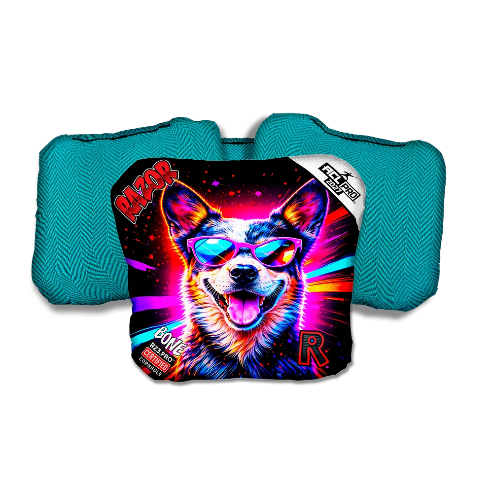 Bone PRO Healer Party Animals Teal Back Cornhole Bags