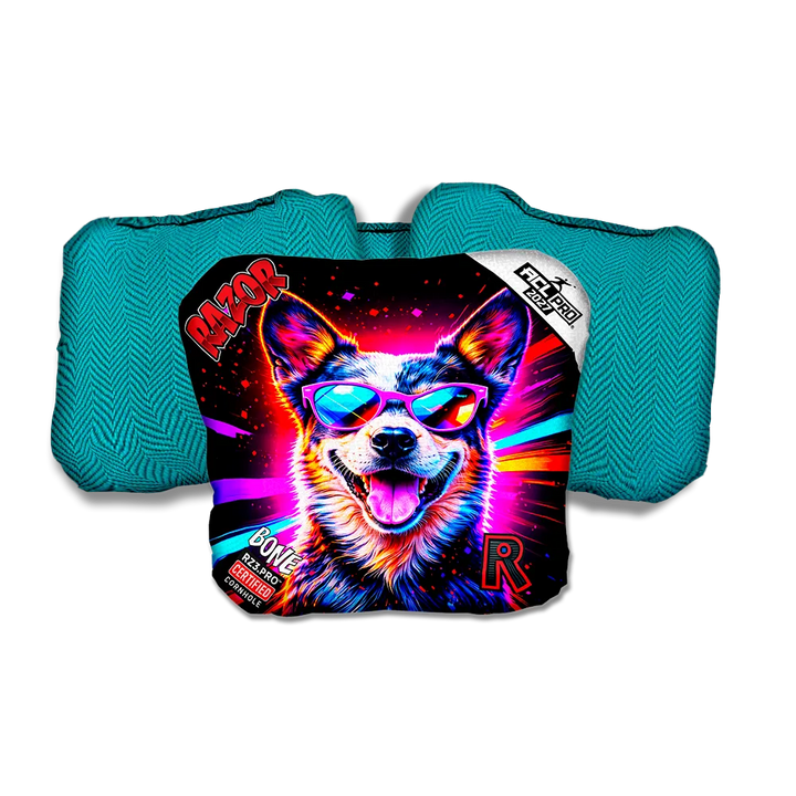 Bone PRO Healer Party Animals Teal Back Cornhole Bags