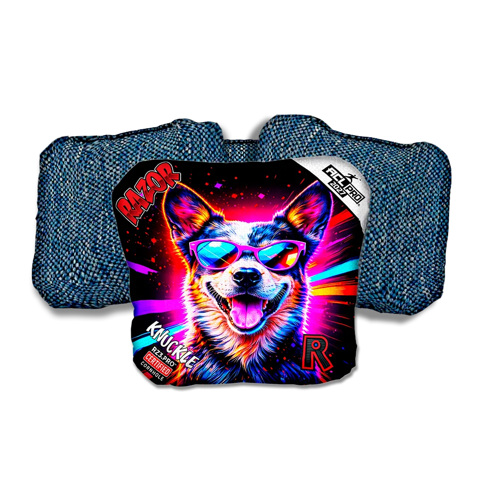 Knuckle PRO Healer Party Animals Blue Back Cornhole Bags